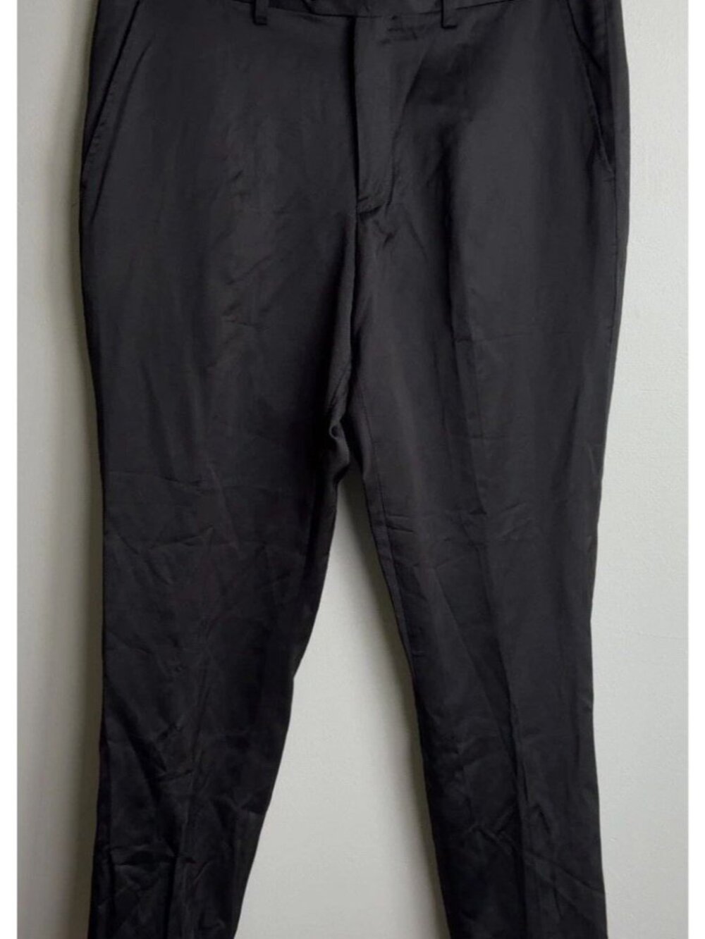 NWT Giovanni Testi Slim Fit Satin Dress Pants Black Size 34 Formal Dressy Men’s